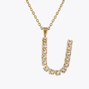 Letter Necklace U / Crystal Caroline Svedbom