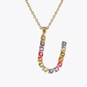 Letter Necklace U / Rainbow Combo Caroline Svedbom