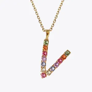 Letter Necklace V / Rainbow Combo Caroline Svedbom