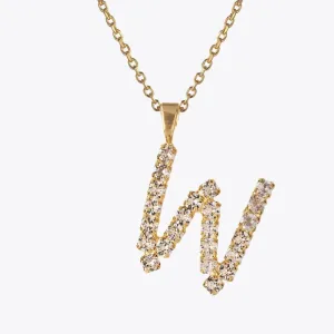 Letter Necklace W / Crystal Caroline Svedbom