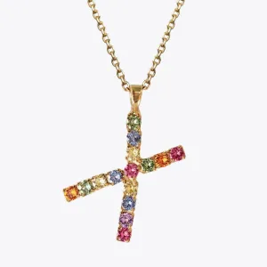 Letter Necklace X / Rainbow Combo Caroline Svedbom