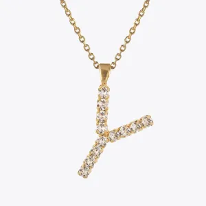 Letter Necklace Y / Crystal Caroline Svedbom