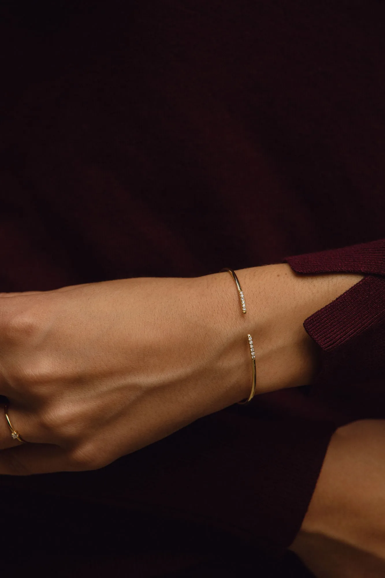 Line 18K Rose Gold Bracelet w. Lab-Grown Diamonds