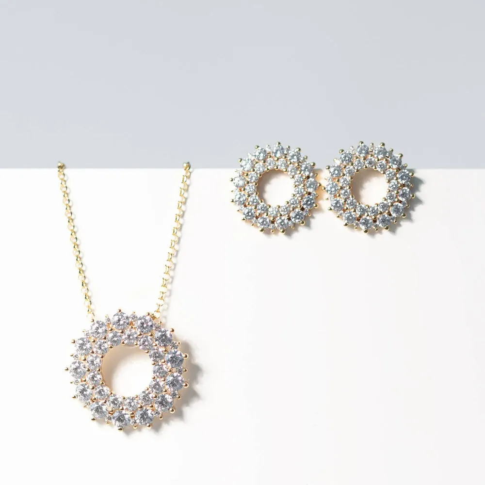 Livigno 18K Gold Plated Earrings w. Zirconias