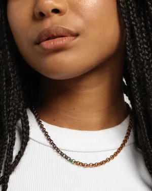 Loiter 18" Split Chain Necklace Natural/Brown/Green