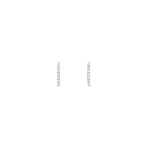 Long Bar 18K Rose Gold Stud w. Diamonds