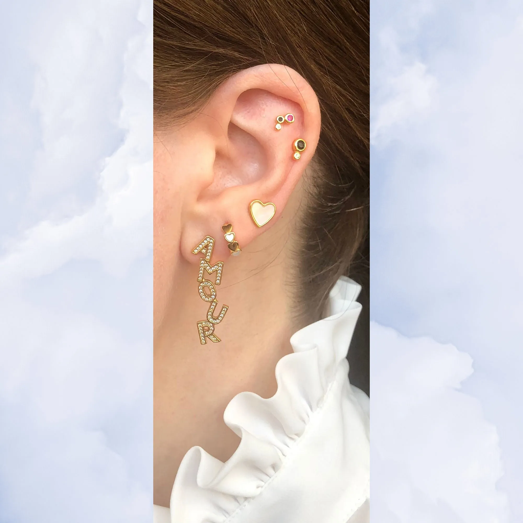 Love 18K Gold Plated Stud