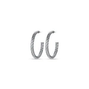 Luca Barra Ladies Earrings With Steel Circles