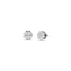 Luca Barra Ladies steel earrings with rotating four-leaf clover
