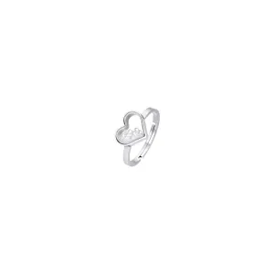 Luca Barra Ladies Steel Ring with Hearts and Zirconia