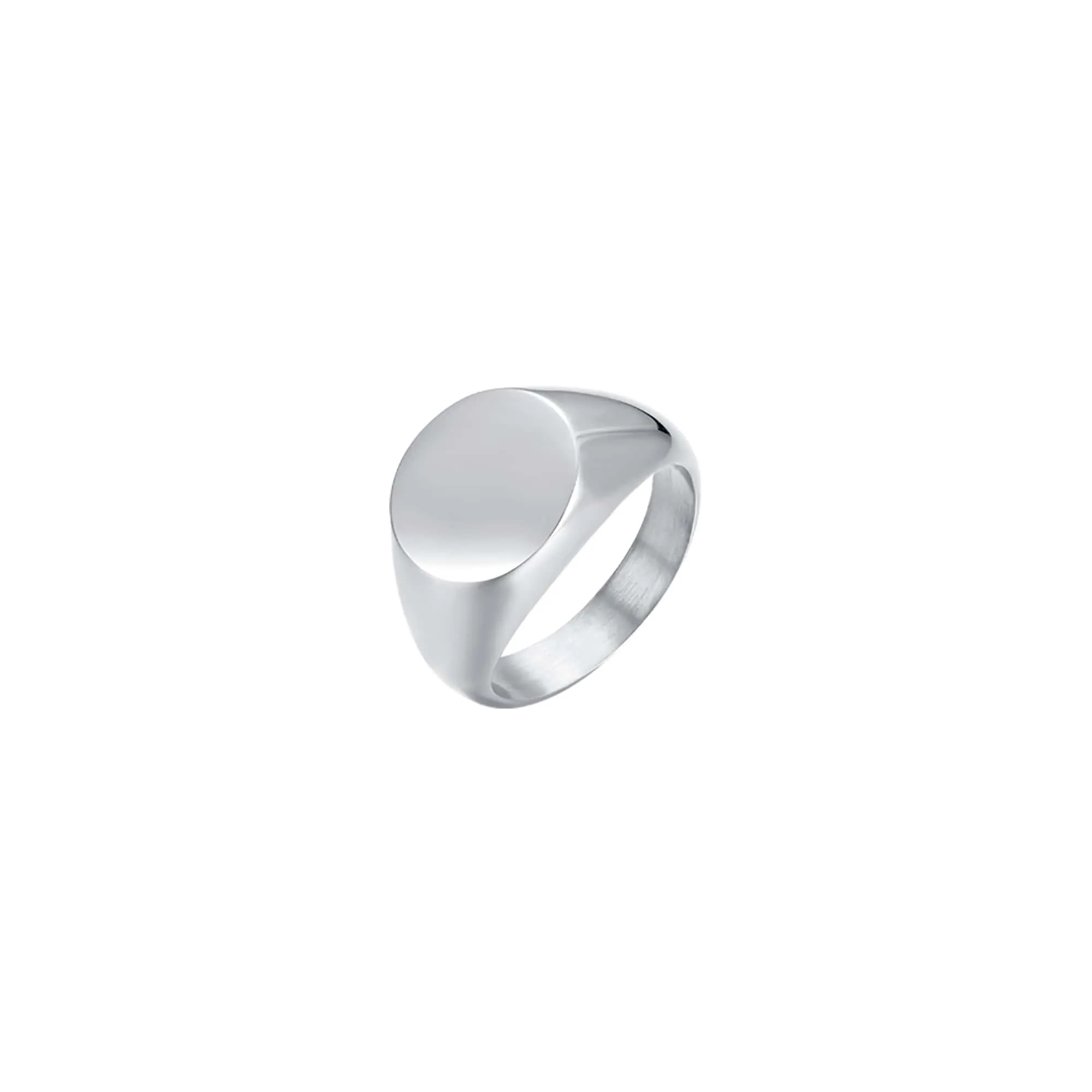 Luca Barra Ladies Steel Signet Ring – Size 10