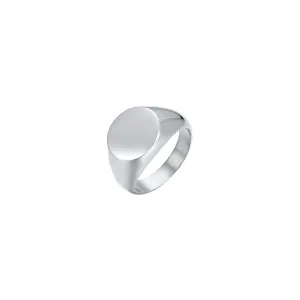 Luca Barra Ladies Steel Signet Ring – Size 10