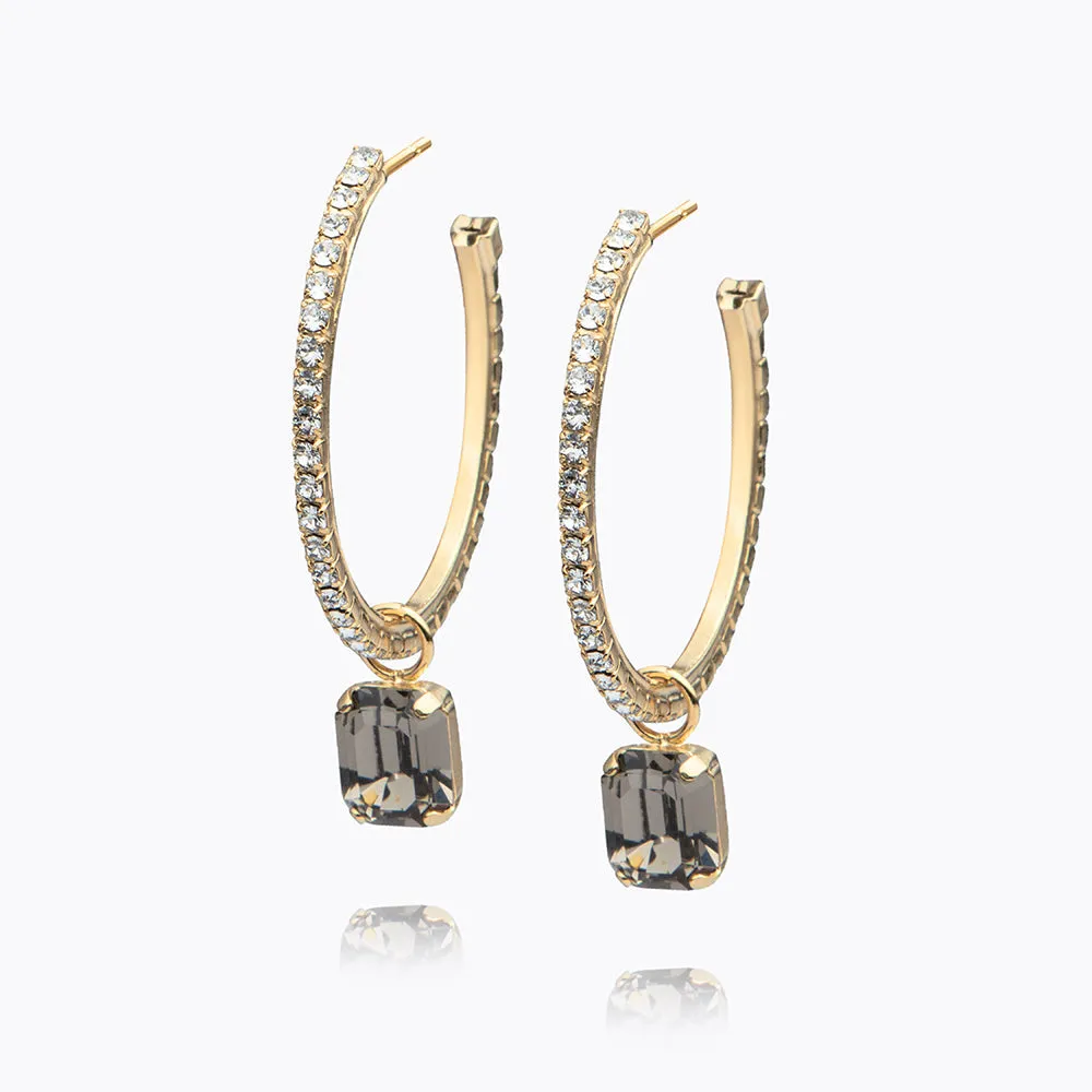 Lydia Loop Earrings / Black Diamond Caroline Svedbom
