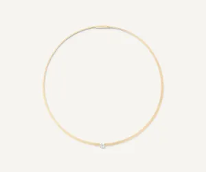 Marco Bicego Masai 18ct Yellow Gold Coil 0.52ct Cushion Cut Diamond Necklace
