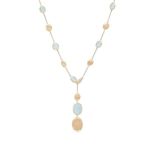 Marco Bicego Siviglia 18ct Yellow Gold Aquamarine Diamond Adjustable Lariat Necklace