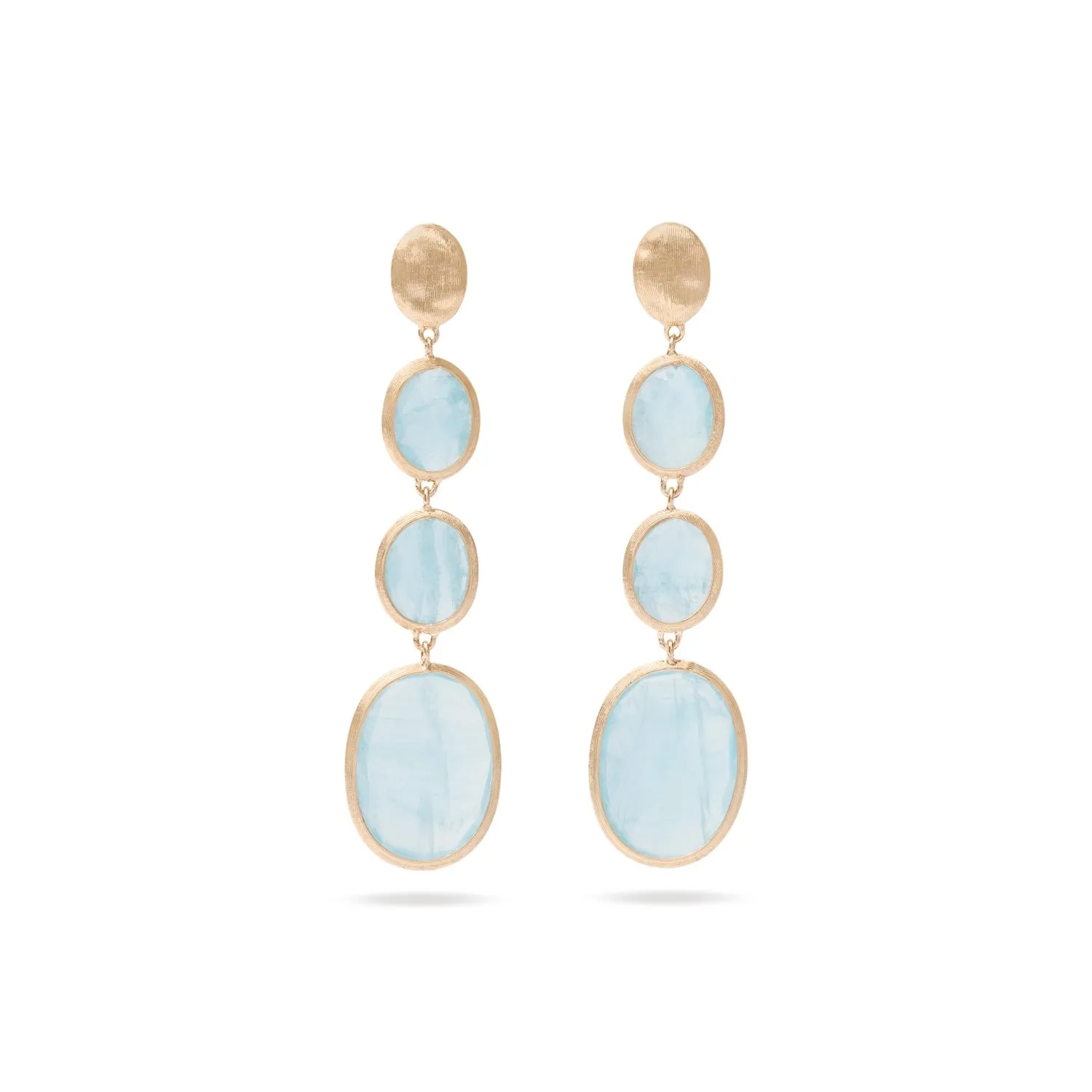 Marco Bicego Siviglia 18ct Yellow Gold Aquamarine Long Drop Earrings