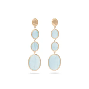 Marco Bicego Siviglia 18ct Yellow Gold Aquamarine Long Drop Earrings
