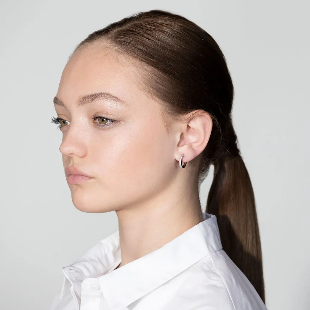 Matiné 18K Whitegold Hoops w. 110 Diamonds