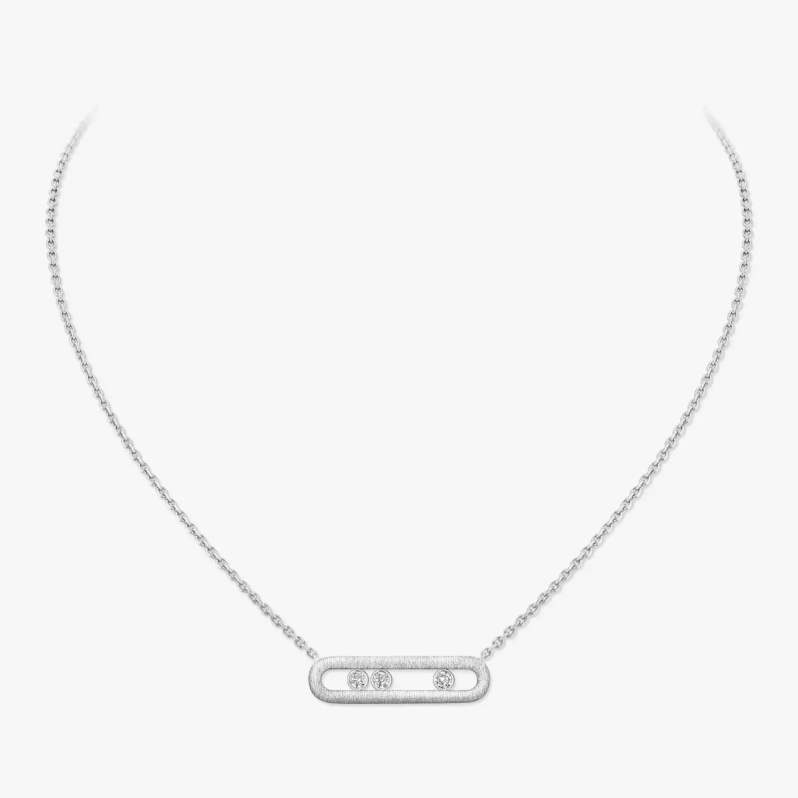 Messika Move Classique Ciselé 18ct White Gold 0.20ct Diamond Necklace