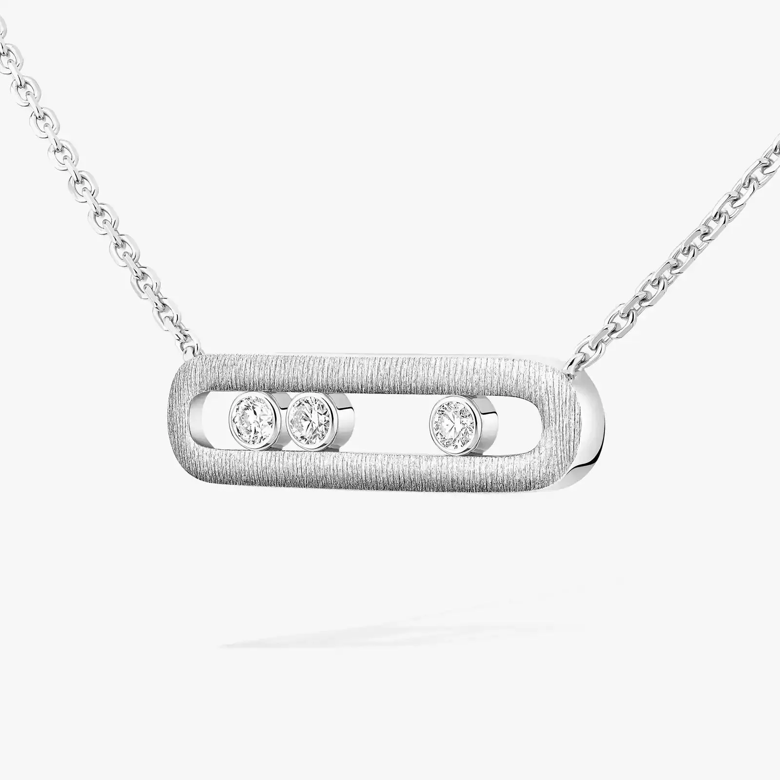 Messika Move Classique Ciselé 18ct White Gold 0.20ct Diamond Necklace