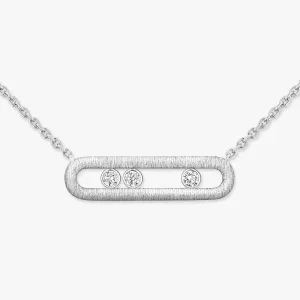 Messika Move Classique Ciselé 18ct White Gold 0.20ct Diamond Necklace
