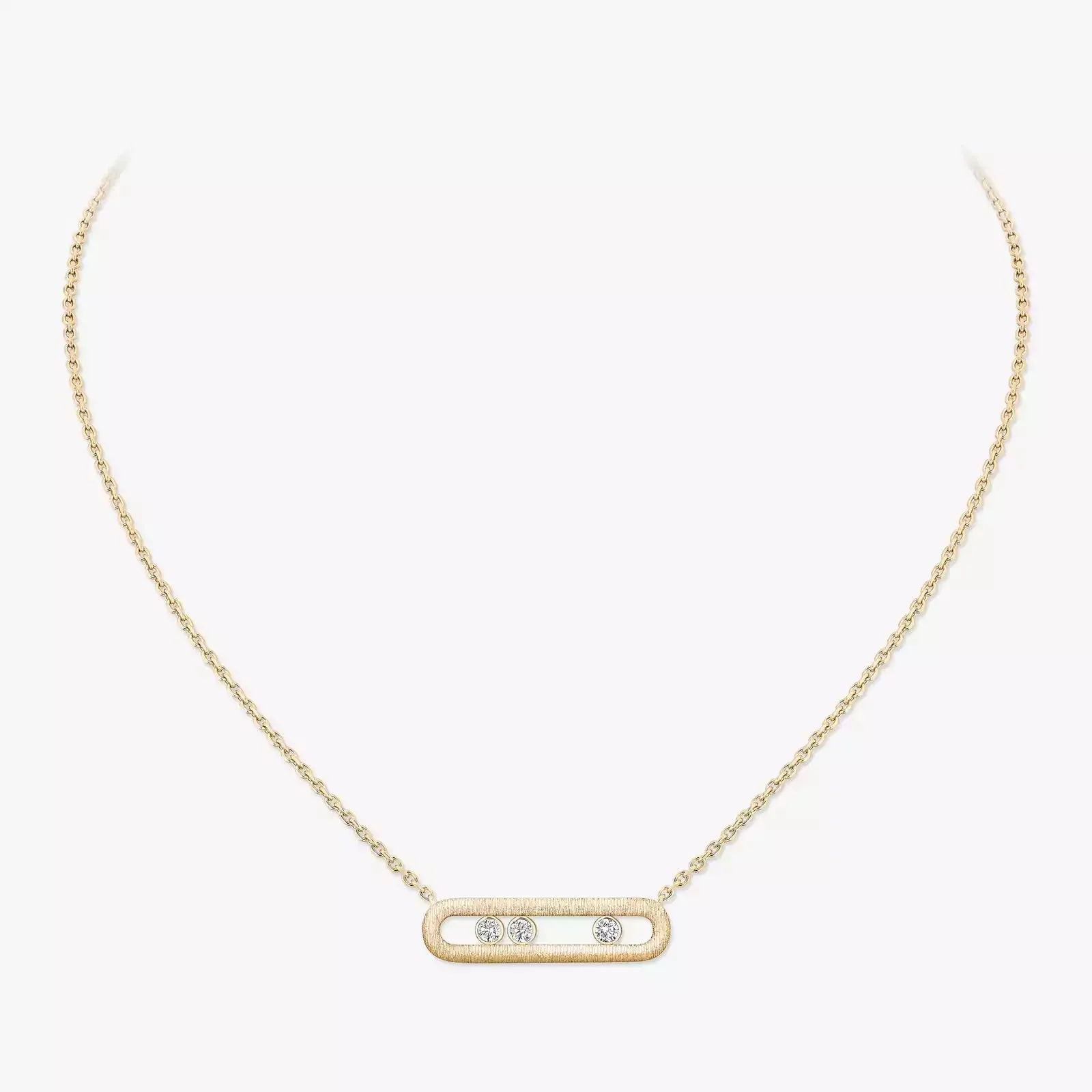 Messika Move Classique Ciselé 18ct Yellow Gold 0.20ct Diamond Necklace