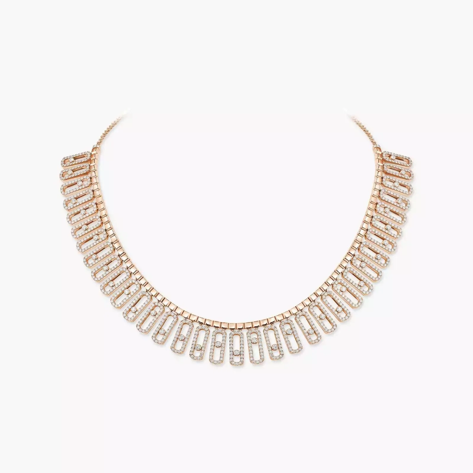 Messika Move Iconica Pavé 18ct Rose Gold 13.60ct Diamond Necklace