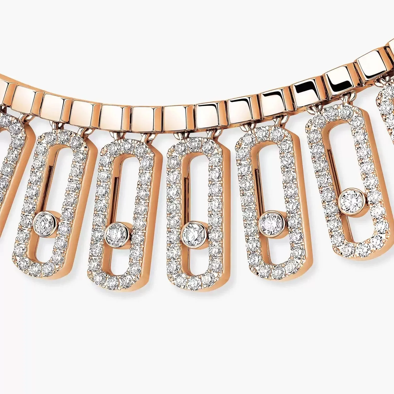 Messika Move Iconica Pavé 18ct Rose Gold 13.60ct Diamond Necklace