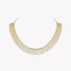 Messika Move Iconica Pavé 18ct Yellow Gold 13.60ct Diamond Necklace