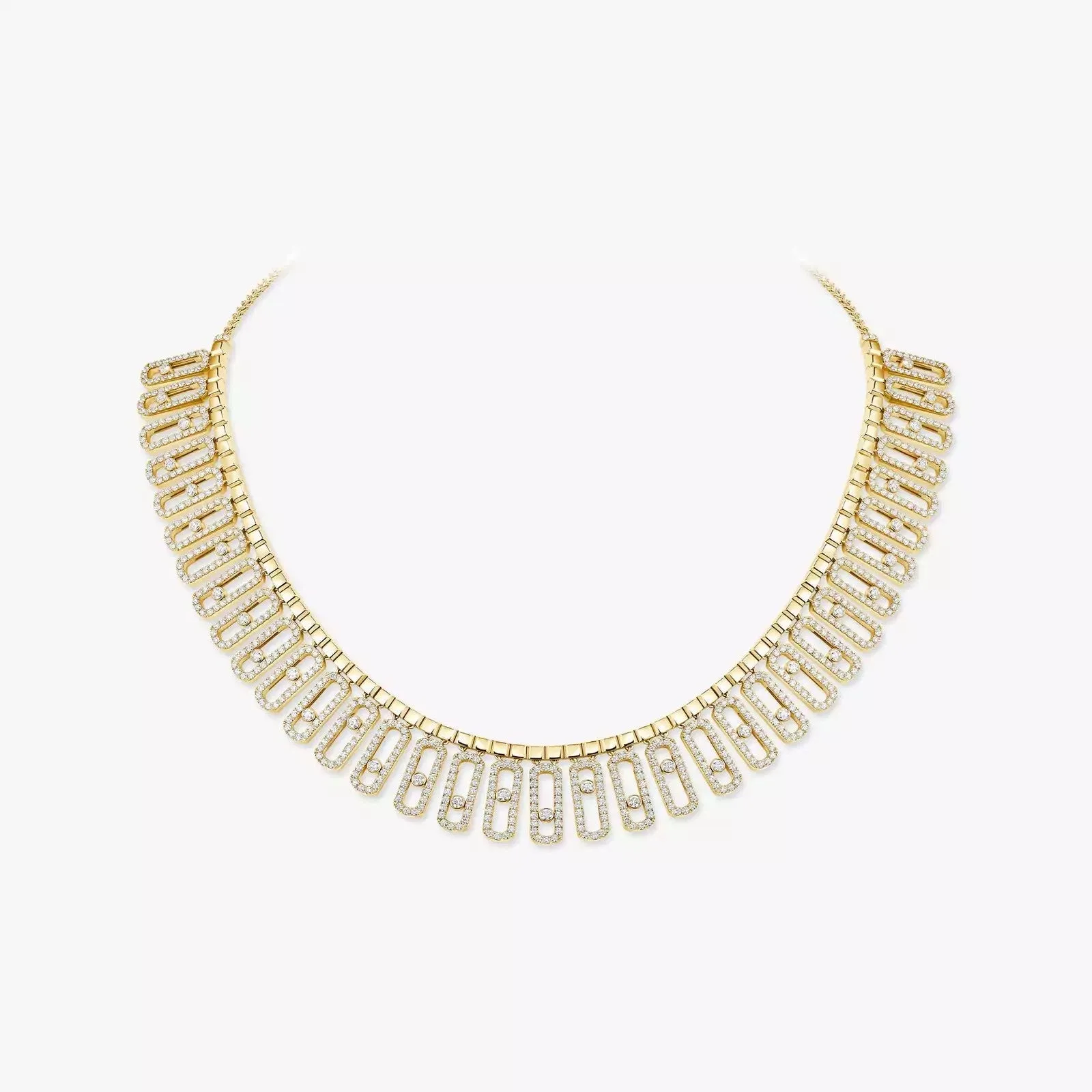 Messika Move Iconica Pavé 18ct Yellow Gold 13.60ct Diamond Necklace
