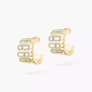 Messika Move Iconica Pavé 18ct Yellow Gold 2.7ct Diamond Earrings