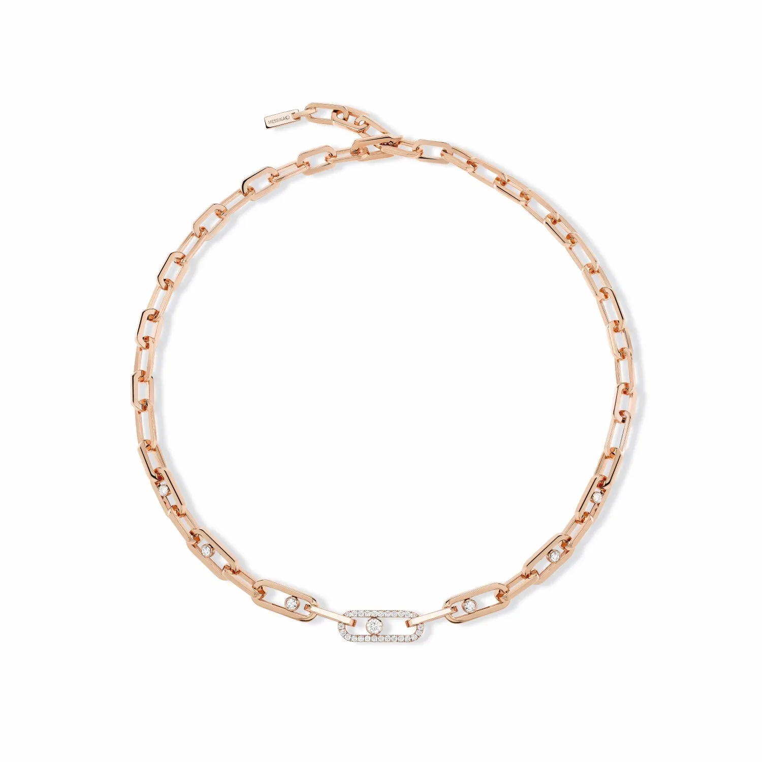 Messika Move Link 18ct Rose Gold 1.11ct Diamond Necklace
