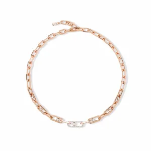Messika Move Link 18ct Rose Gold 1.11ct Diamond Necklace