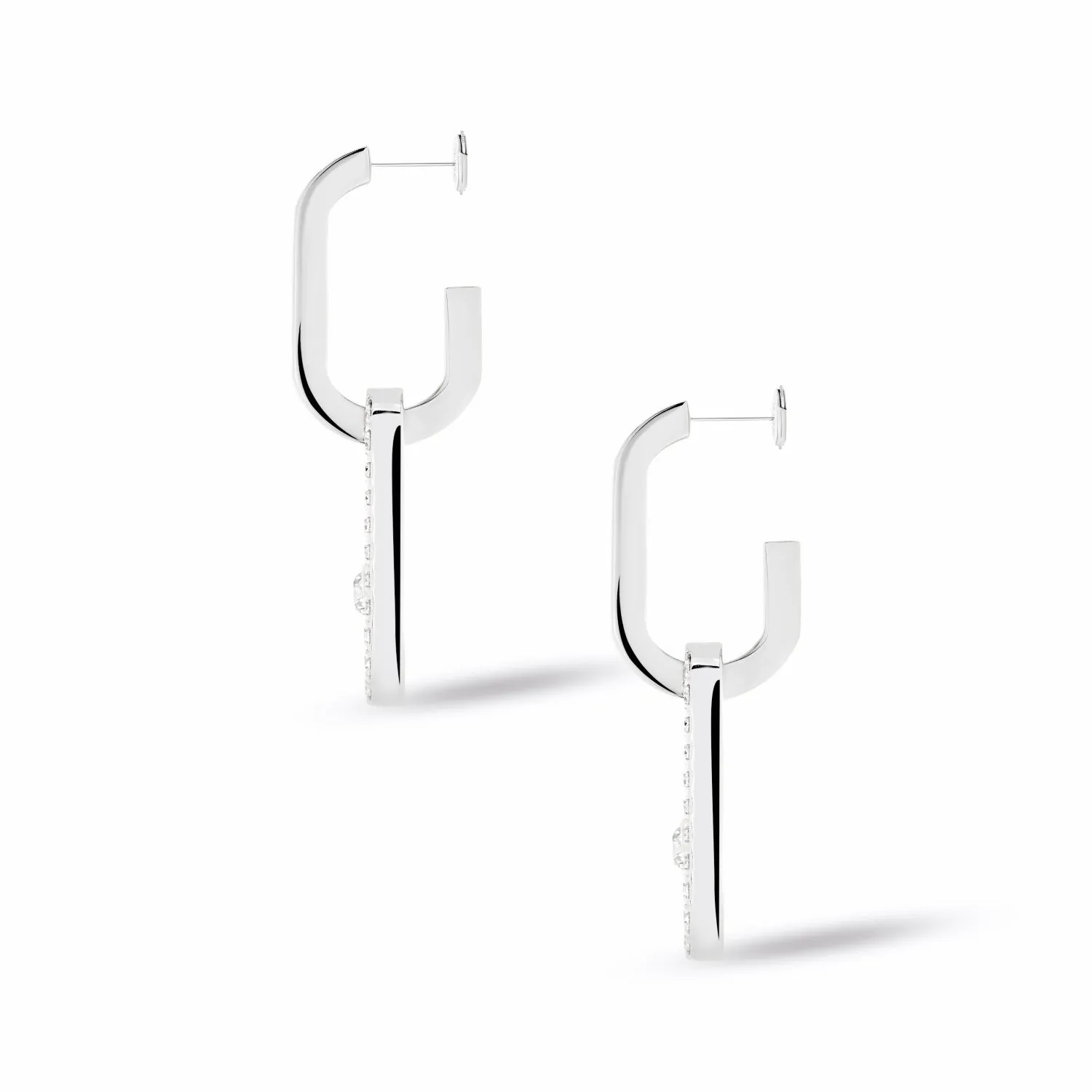 Messika Move Link 18ct White Gold 0.88ct Diamond Drop Earrings