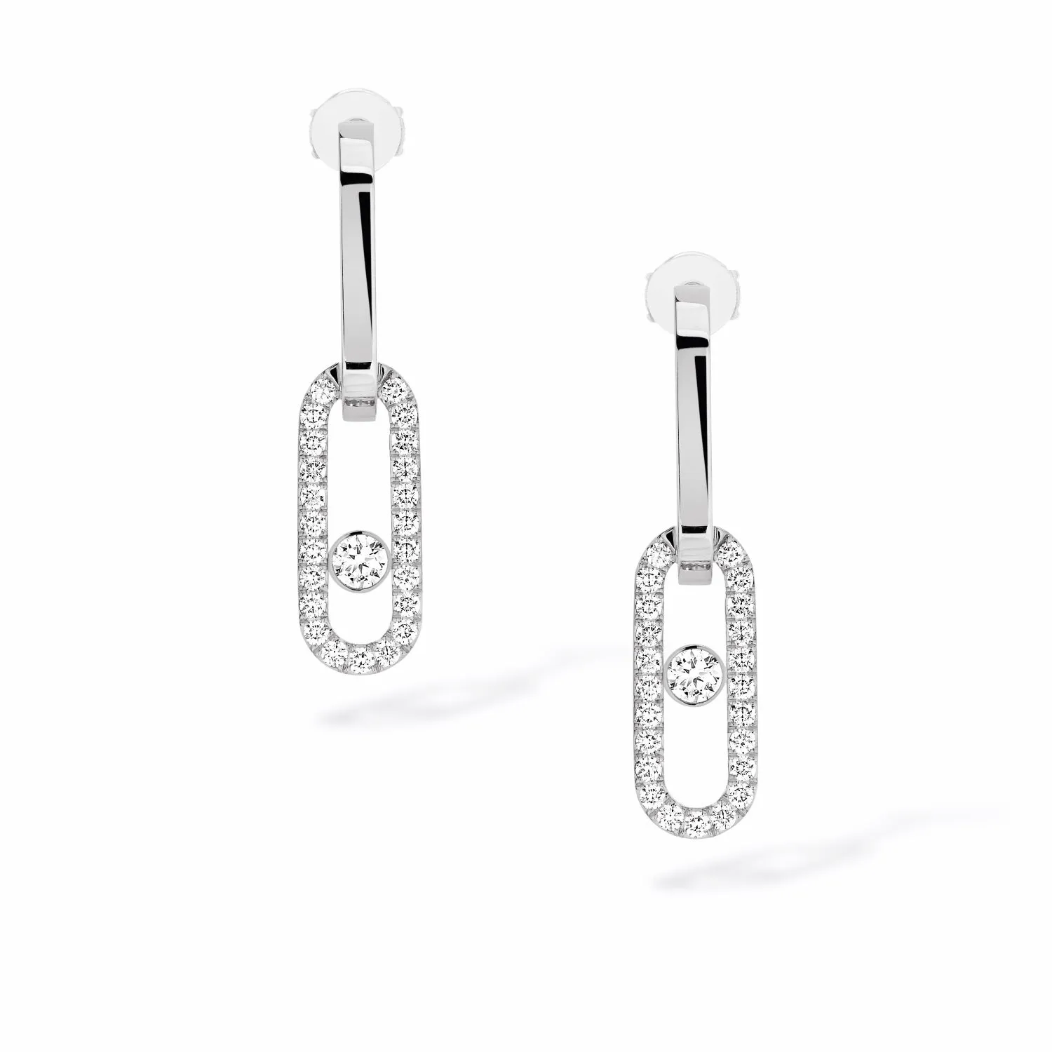 Messika Move Link 18ct White Gold 0.88ct Diamond Drop Earrings