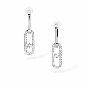 Messika Move Link 18ct White Gold 0.88ct Diamond Drop Earrings
