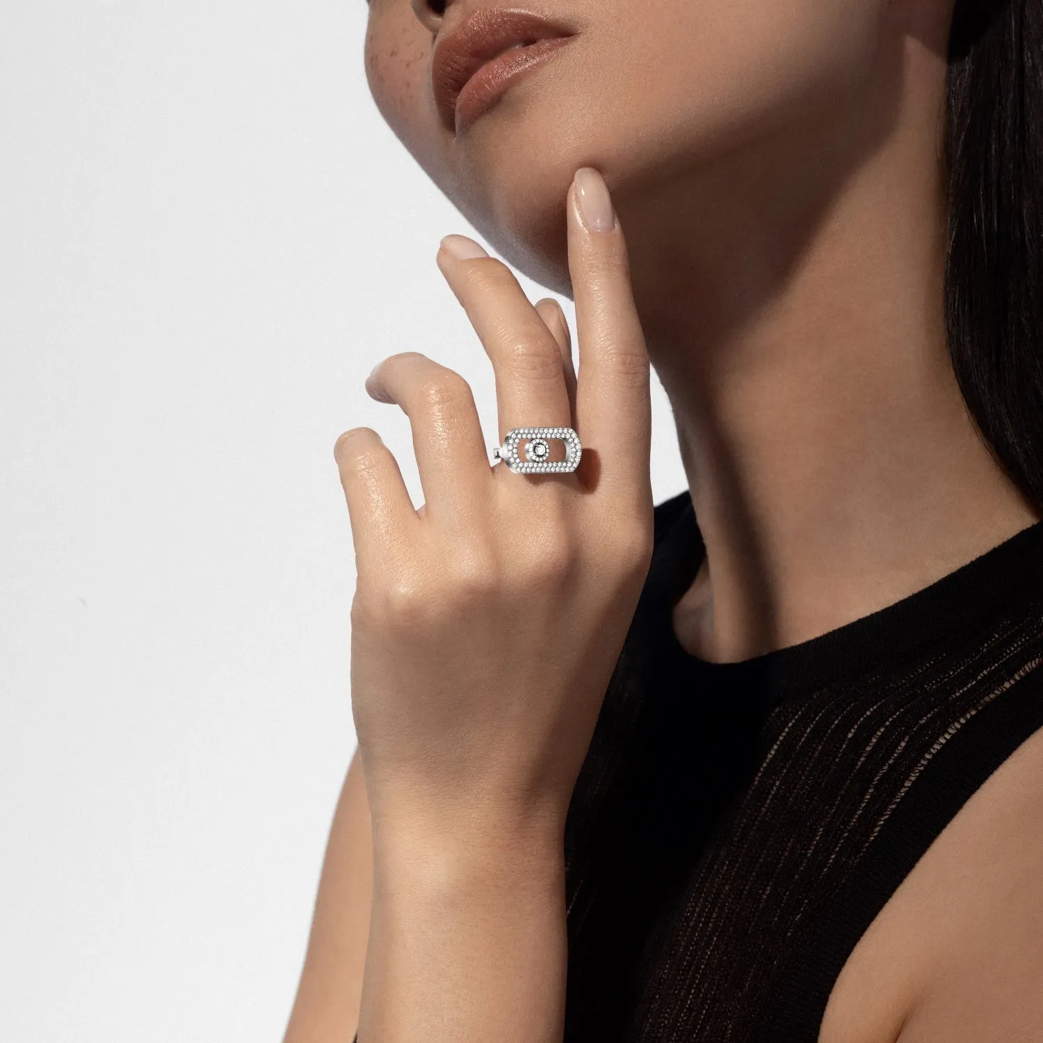 Messika So Move 18ct White Gold Diamond Pave Ring