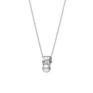 Mikimoto 18ct White Gold Akoya Pearl 0.18ct Diamond Universe Elements Necklace