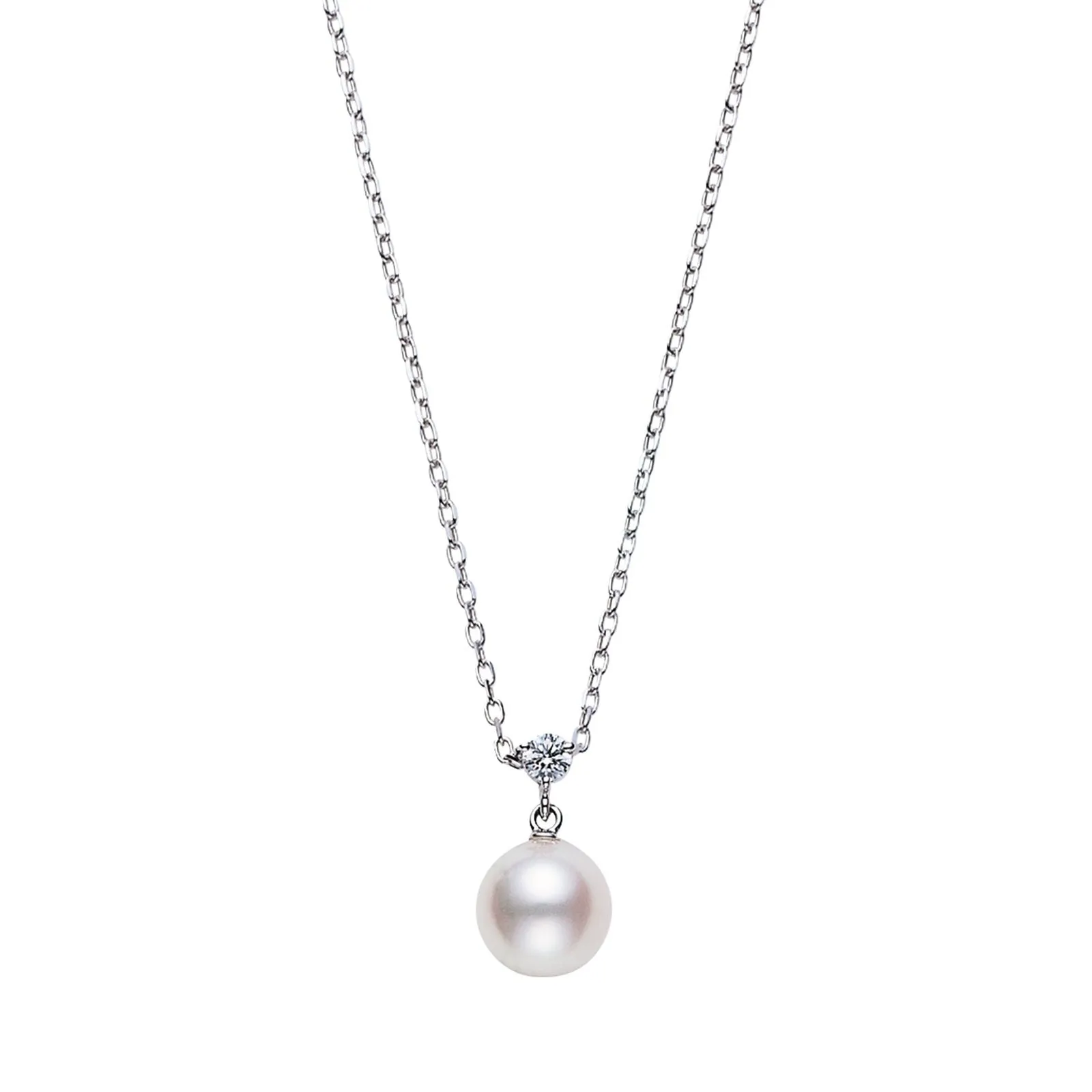 Mikimoto 18ct White Gold Akoya Pearl  and Diamond Classic Necklace
