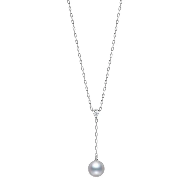 Mikimoto 18ct White Gold Akoya Pearl and Diamond Necklace