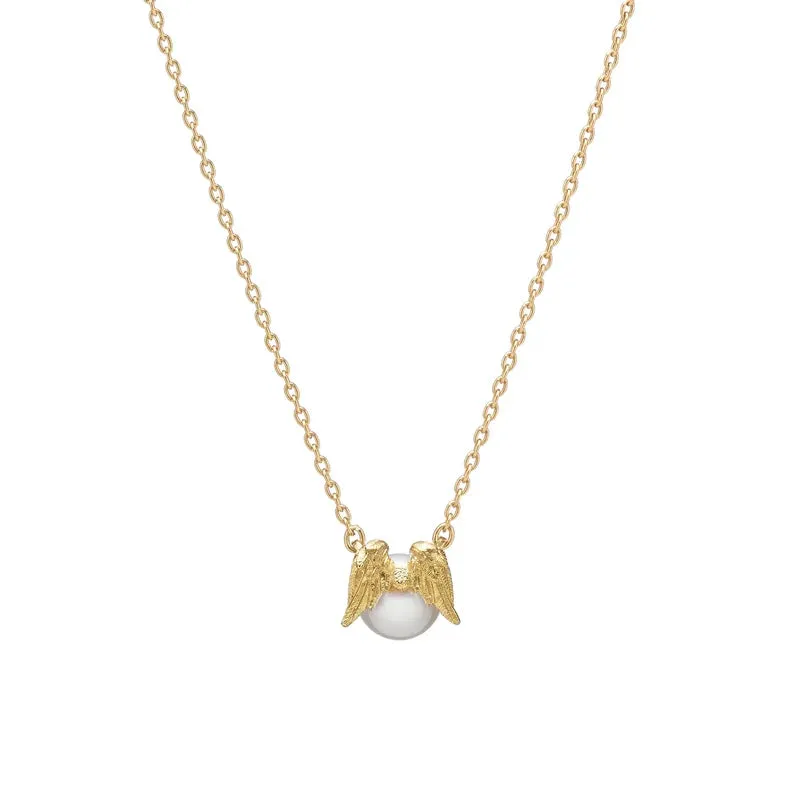 Mikimoto 18ct Yellow Gold Akoya Pearl Angel Wings Necklace