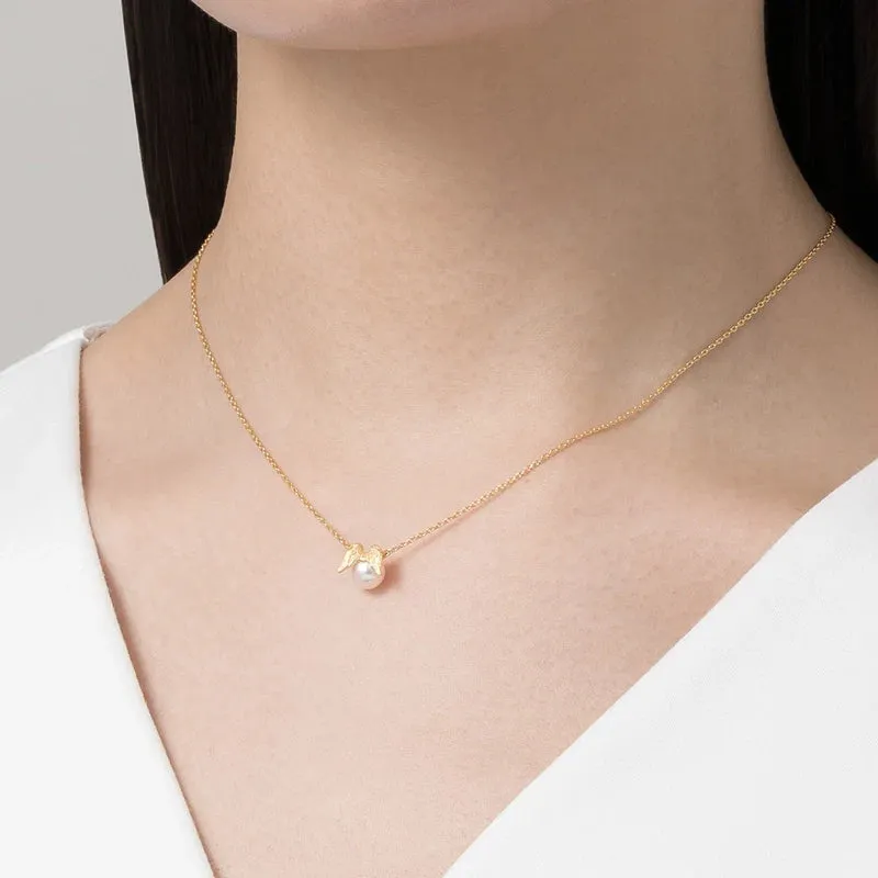 Mikimoto 18ct Yellow Gold Akoya Pearl Angel Wings Necklace