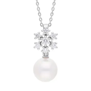 Mikimoto Classic Elegance 18ct White Gold Akoya Pearl Diamond Necklace