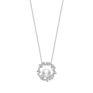 Mikimoto Classic Elegance 18ct White Gold Akoya Pearl Diamond Necklace