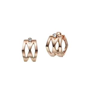 Mikimoto M Signature 18ct Rose Gold Akoya Cultured Pearl Earrings