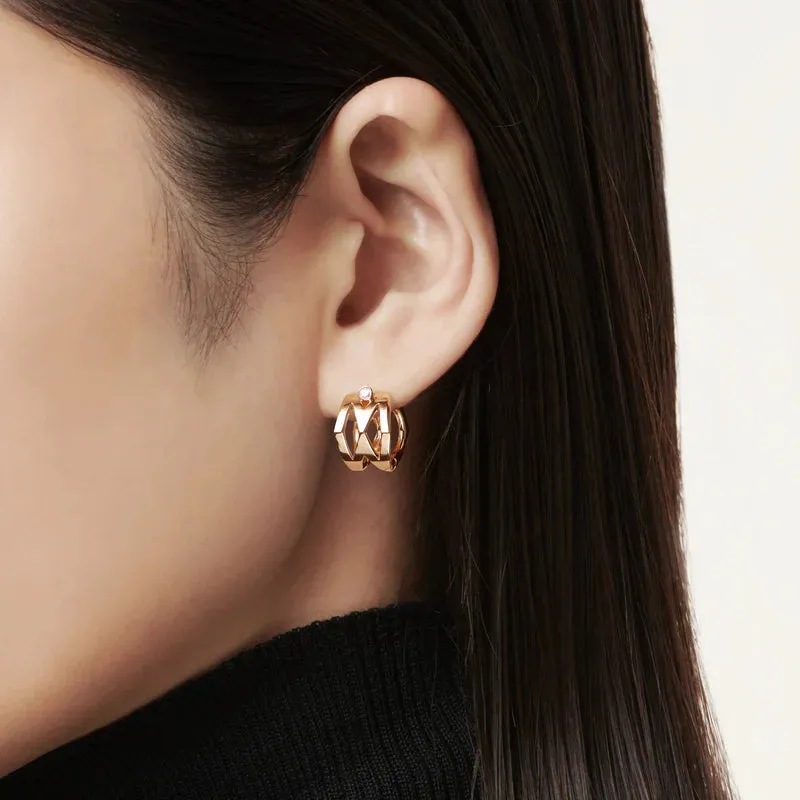 Mikimoto M Signature 18ct Rose Gold Akoya Cultured Pearl Earrings