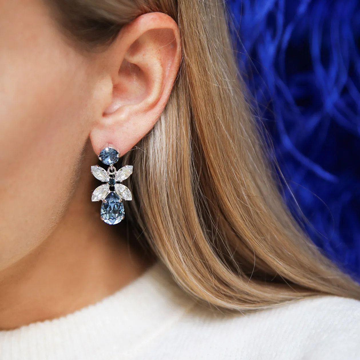 Mini Dione Earrings / Denim Blue   Blue Shade Caroline Svedbom