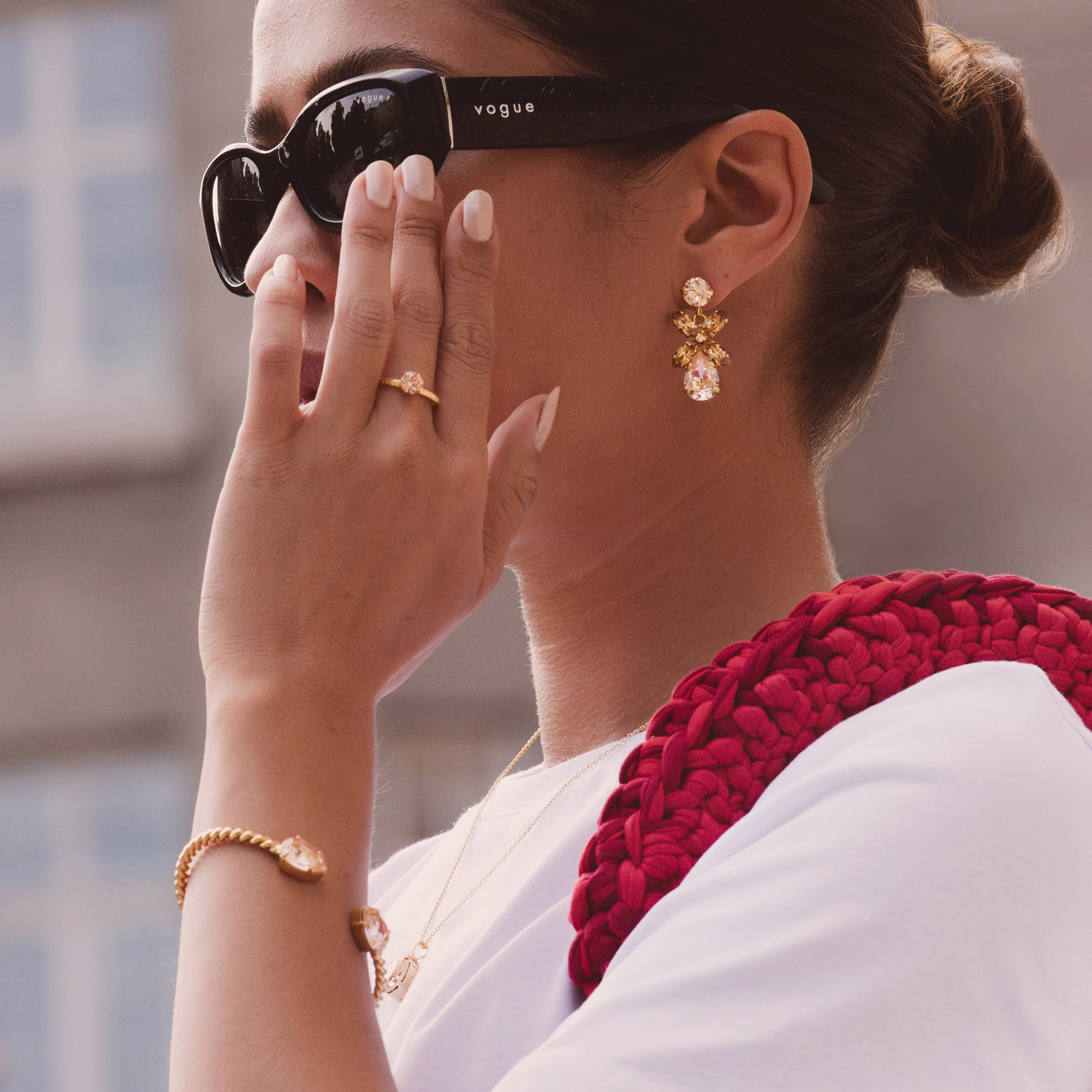 Mini Dione Earrings / Topaz Combo Caroline Svedbom