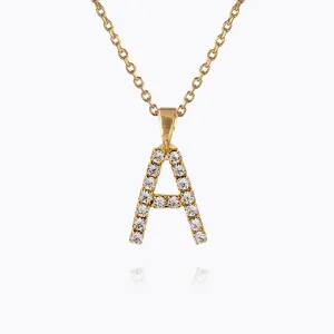 Mini Letter Necklace A / Crystal Caroline Svedbom