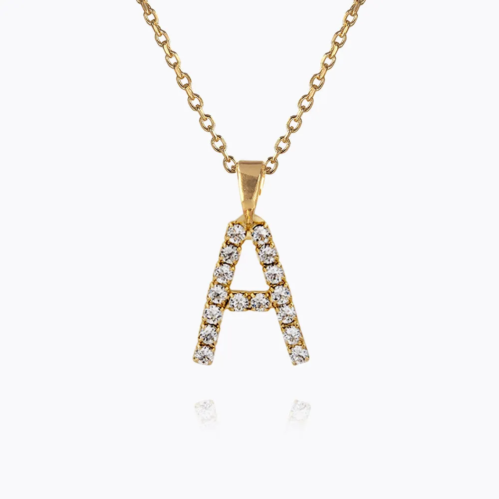 Mini Letter Necklace A / Crystal Caroline Svedbom